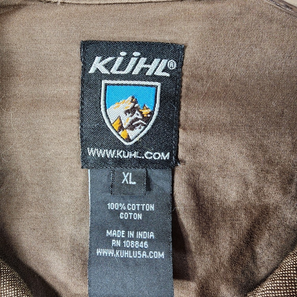 Kuhl 100% Cotton Shirt Mens XL Brown Button Up Long Sleeve Outdoors Hiking - Picture 13 of 13